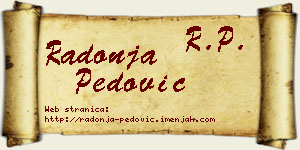 Radonja Pedović vizit kartica